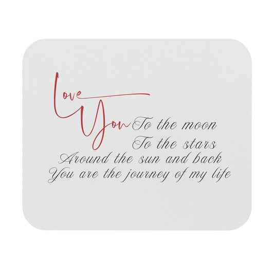 Love Message Mouse Pad, Rectangle Desk Mat, Office Accessories, Computer Decor, Valentine's Day Gift