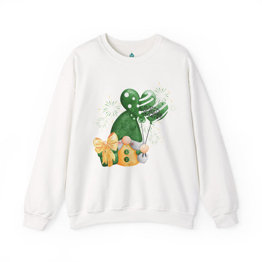 St. Patrick's Day Gnome Sweatshirt - Cute Green Gnome Crewneck, Irish Shamrock Pullover, Festive Holiday Outfit for Women