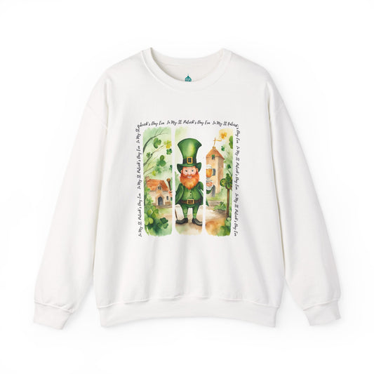 St Patrick's Day Leprechaun Sweatshirt, Unisex Crewneck Sweater, Fun Irish Design, March Holiday Apparel, Lucky Charm Jumper