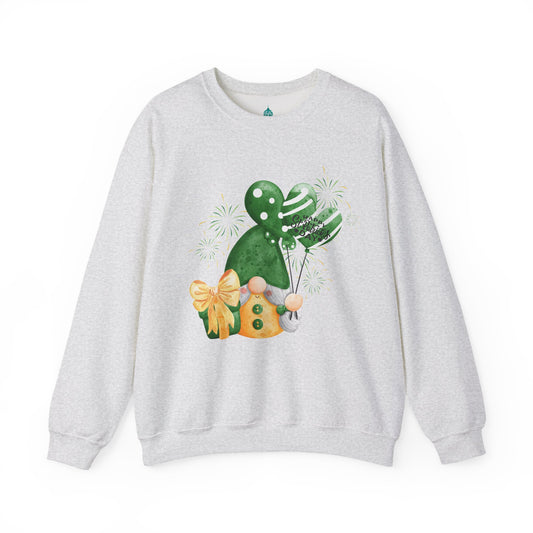St. Patrick's Day Gnome Sweatshirt - Cute Green Gnome Crewneck, Irish Shamrock Pullover, Festive Holiday Outfit for Women