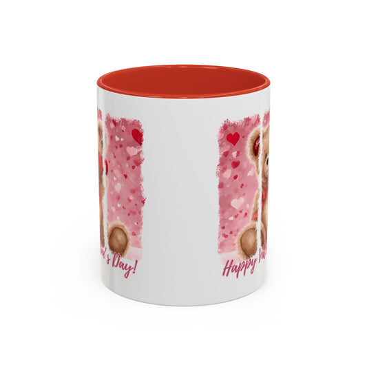 Coffee Mug, Valentine's Day Cute Bear Cup, Gift for Her, Anniversary Present, Ceramic Tea Mug, Kitchen Decor, Love Coffee Cup