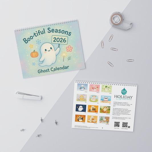 Ghost Illustration 2026 Wall Calendar, Seasonal Calendar, Monthly Planner, Holiday Gift For Her, Fun Yearly Calendar, Spooky Season