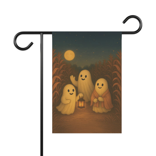 Ghosts in a Corn Field Flag, Fall Garden Flag, Autumn Garden Flag, Pumpkin Patch Lawn Flag, Cute Yard Banner