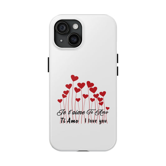 Romantic Heart Field Phone Case "I Love You" in Multiple Languages Valentine's Day Gift