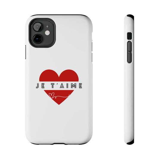 French Red Heart Slim/Tough Phone Case Cover for iPhone 17 16 15 14 13 12 11 Pro Max, Samsung Galaxy