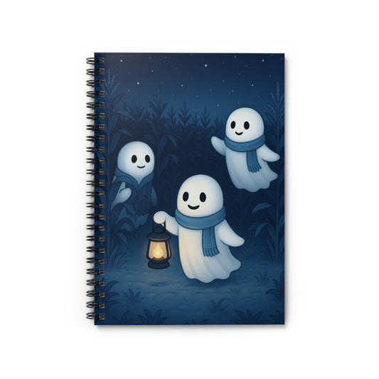 Ghosts in a Corn Maze Spiral Notebook - Perfect for Halloween, Journaling, or Gift Giving