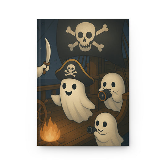Fun Pirate Ghosts Notebook, Autumn Halloween Journal, Ghost Stationery, Fall Cute Ghost Gift Idea