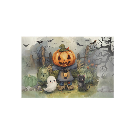 Halloween Ghost Pumpkin Black Cat Doormat, Halloween Doormat, Halloween Outdoor Decor, Spooky Ghost Decor, Halloween Home Decor, Fall Decor