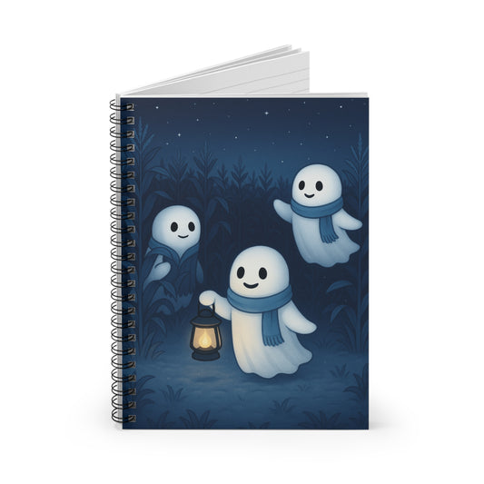 Ghosts in a Corn Maze Spiral Notebook - Perfect for Halloween, Journaling, or Gift Giving