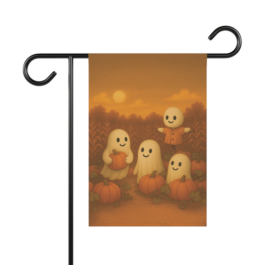 Ghosts in a Pumpkin Patch Yard Flag, Cute Ghost Yard Flag, Fall Outdoor Banner, Whimsical Ghost Decor, Autumn Ghost Flag