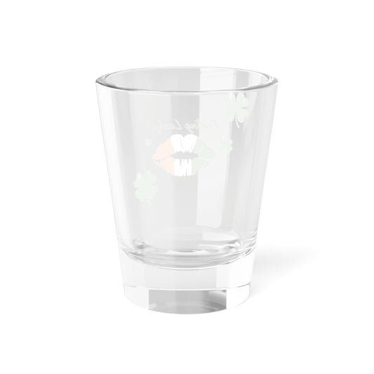 Feeling Lucky Shot Glass - Irish-Inspired Lips Design in Green White Orange, Fun Good Luck Barware & Party Drinkware Gift Idea