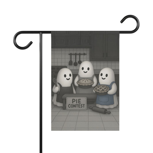 Ghost Pie Contest Garden Flag, Fall Garden Flag, Autumn Garden Flag, Ghost Bakery Lawn Flag, Cute Yard Banner