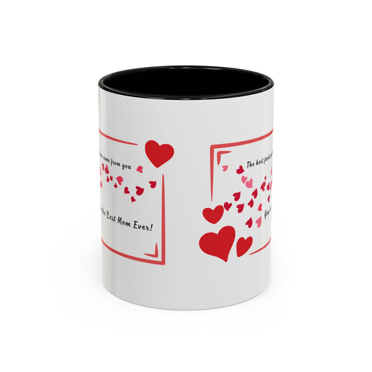 Best Mom Expression Accent Coffee Mug - Gift for Mother's Day, Birthdays - 11, 15oz Cup, Ceramic Tea Cup, Funny Novelty Drinkware, Kitchen