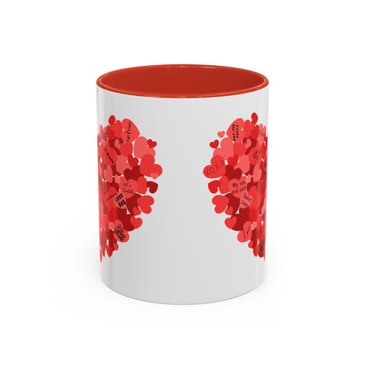 Love Mug, Romantic Coffee Cup, Gift for Her, Ceramic Tea Mug, Anniversary Present, Sweetheart sayings, Conversation Heart mug, Everyday Love