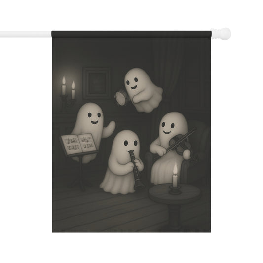 Ghost Quartet Yard Flag, Cute Ghost Yard Flag, Fall Outdoor Banner, Whimsical Ghost Decor, Autumn Ghost Flag