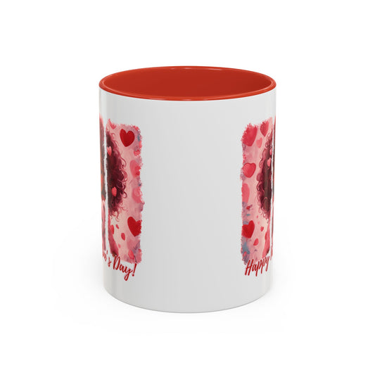 Mug, Girl with Bear Coffee Cup, Gift for Her, Anniversary Present, 11oz Ceramic Tea Cup, Kitchen Decor, Valentine's Day Gift for wife