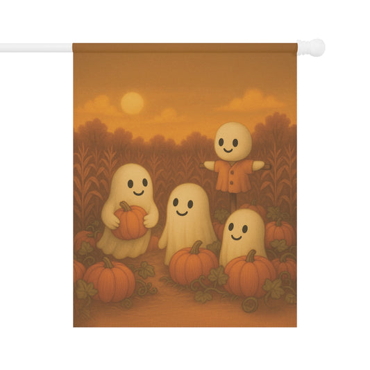 Ghosts in a Pumpkin Patch Yard Flag, Cute Ghost Yard Flag, Fall Outdoor Banner, Whimsical Ghost Decor, Autumn Ghost Flag