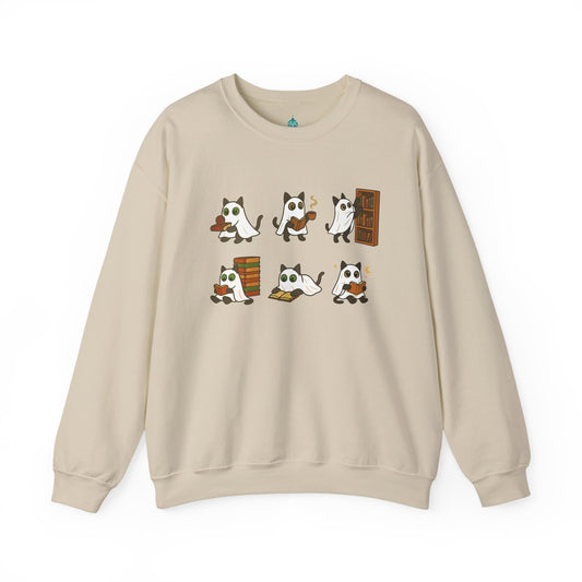 Ghost Cat Shirt, Cat Ghost T-Shirt, Cute Cat Lovers Shirt, Ghost Halloween, Halloween Cat T-shirt, Spooky Season Gift, Spooky Crewneck