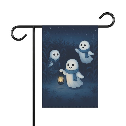 Ghosts in a Corn Field, Cute Ghost Yard Flag, Autumn Outdoor Banner, Whimsical Ghost Decor, Fall Ghost Flag
