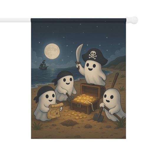 Ghost Pirate Ship Yard Banner | Double-Sided Porch Flag