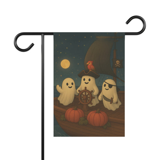 Ghost Pumpkin Pirate Garden Flag, Fall Garden Flag, Halloween Garden Flag, Halloween Lawn Flag, Cute Yard Banner