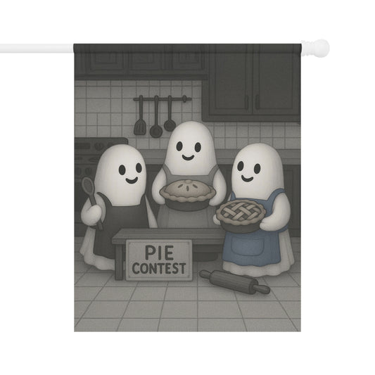 Ghost Pie Contest Garden Flag, Fall Garden Flag, Autumn Garden Flag, Ghost Bakery Lawn Flag, Cute Yard Banner